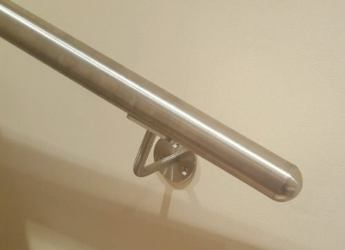 Stainless Steel Handrail With Dome Ends- External Grade 316 - SimpleHandrails.co.uk