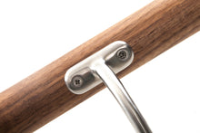 Load image into Gallery viewer, Stainless Steel &amp; Walnut Handrail Flat End Caps - SimpleHandrails.co.uk
