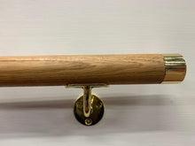 Load image into Gallery viewer, Brass &amp; Oak Handrail - SimpleHandrails.co.uk
