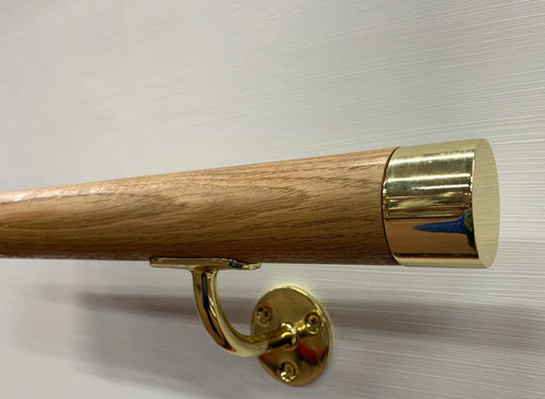 Brass & Oak Handrail - SimpleHandrails.co.uk