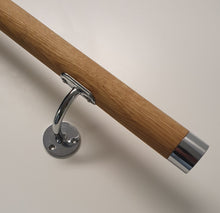 Load image into Gallery viewer, Polished Chrome &amp; Oak Handrail
