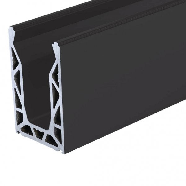 SimpleGlaze- Frameless Glass Track- Black Aluminium