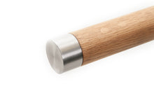 Load image into Gallery viewer, Stainless Steel &amp; Oak Handrail Flat End Caps - SimpleHandrails.co.uk
