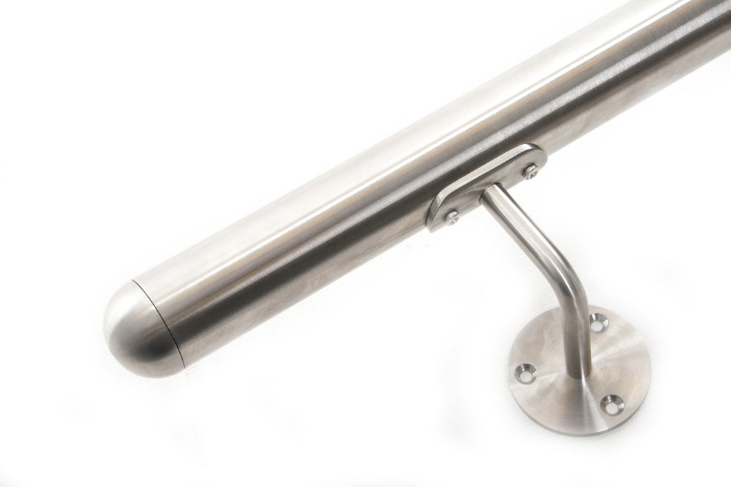 Stainless Steel Handrail With Dome Ends - SimpleHandrails.co.uk