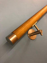 Load image into Gallery viewer, Stainless Steel &amp; Oak Handrail Flat End Caps Premium Rail - SimpleHandrails.co.uk
