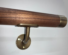 Load image into Gallery viewer, Antique Brass &amp; Walnut Handrail - SimpleHandrails.co.uk
