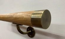 Load image into Gallery viewer, Antique Brass &amp; Oak Handrail - SimpleHandrails.co.uk
