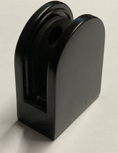 Load image into Gallery viewer, Black Powder Coated Glass Clamp- Flat Back- 10mm Glass - SimpleHandrails.co.uk
