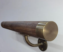 Load image into Gallery viewer, Antique Brass &amp; Walnut Handrail - SimpleHandrails.co.uk
