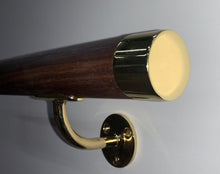 Load image into Gallery viewer, Brass &amp; Walnut Handrail - SimpleHandrails.co.uk
