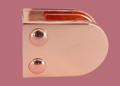 Rose Gold Glass Clamp- Flat Back- 10mm Glass - SimpleHandrails.co.uk