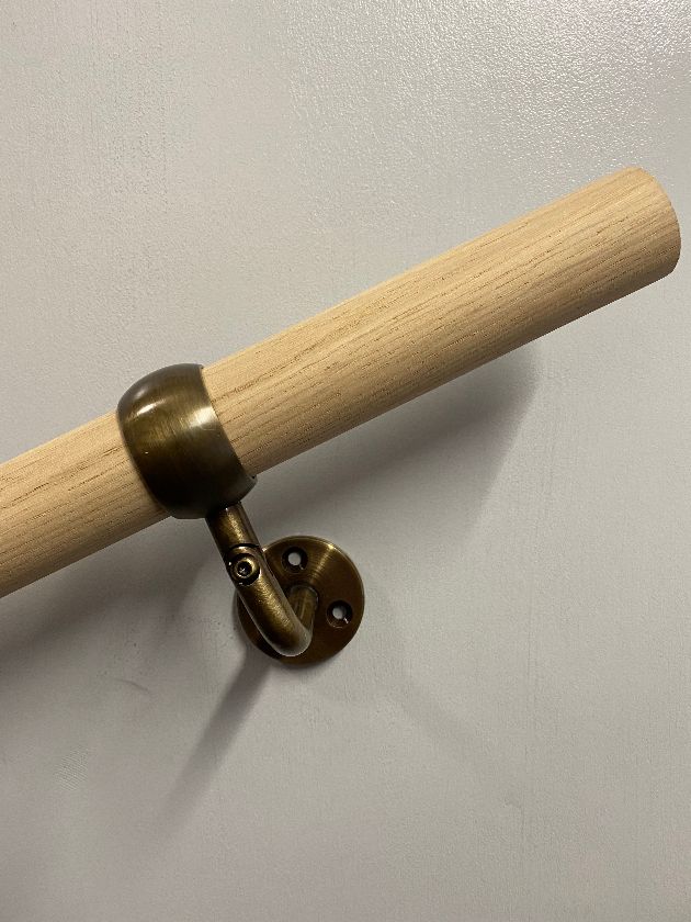 SimpleRail- Oak & Antique Brass Handrail- 3.6m Kit