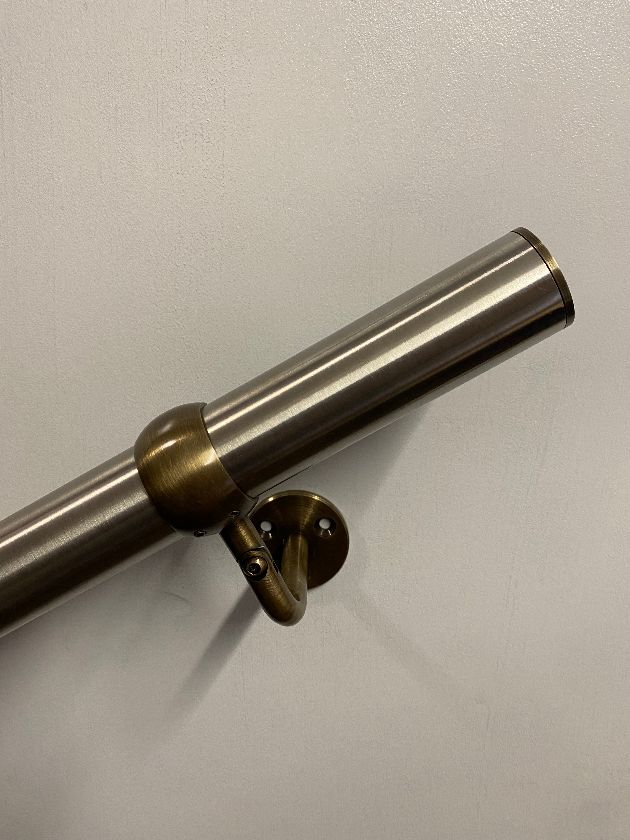 SimpleRail- Antique Brass & Stainless Steel Handrail- 3.6m Kit